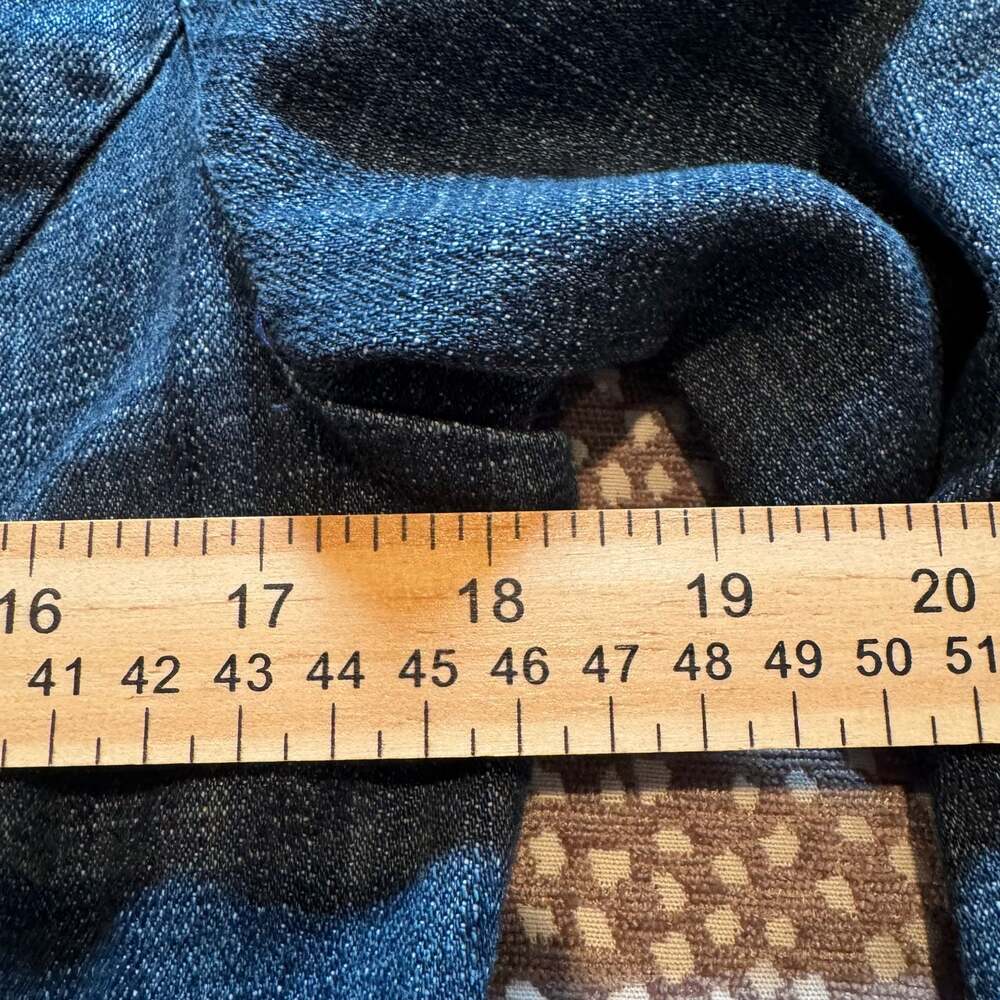 Chico's Embellished Turquoise & Gold Beaded Denim Jacket Size 1/Medium  Like New - Picture 12 of 12